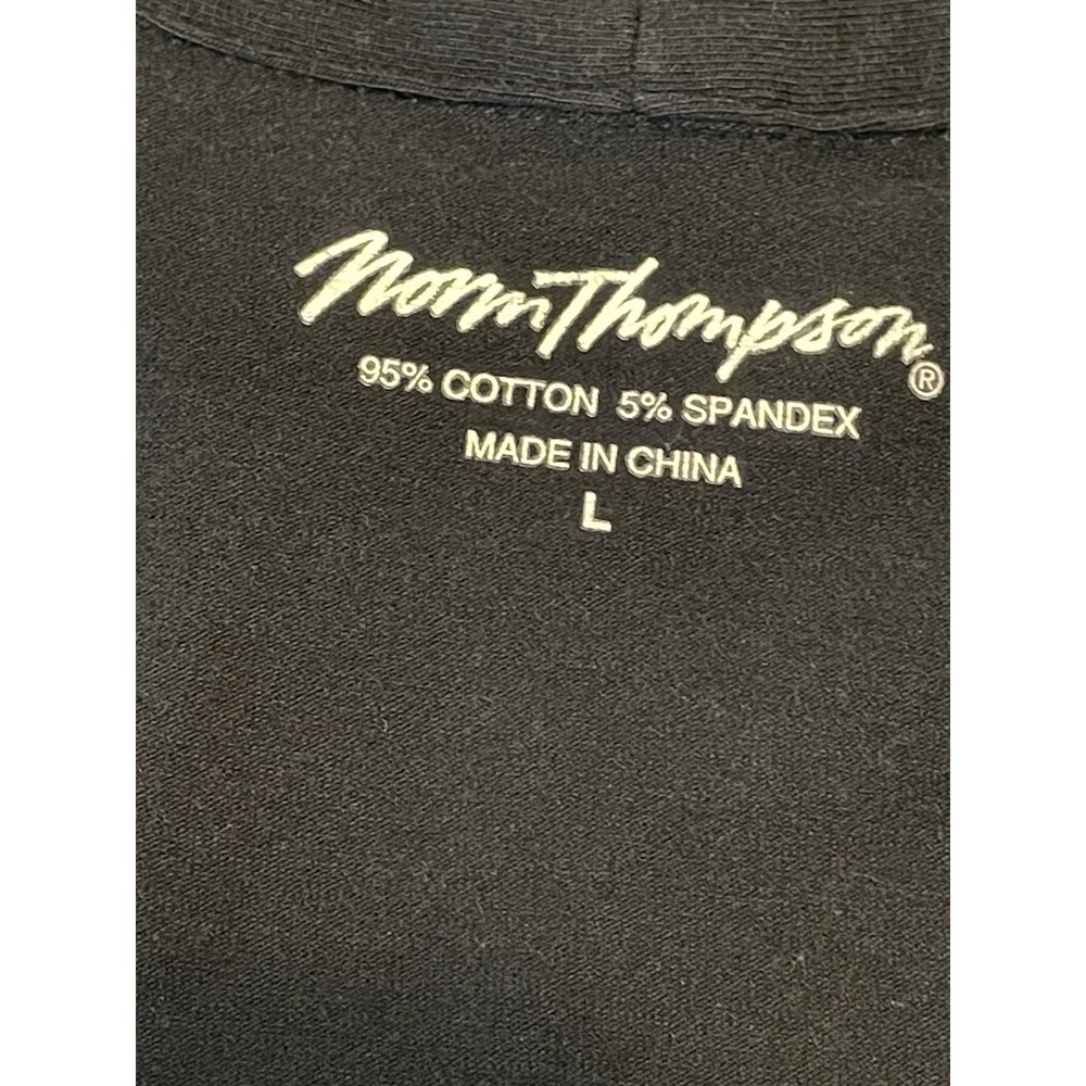Norm Thompson Top Women L Black Square Neck Cap Sleeve Cotton Stretch Minimalist - Picture 6 of 9